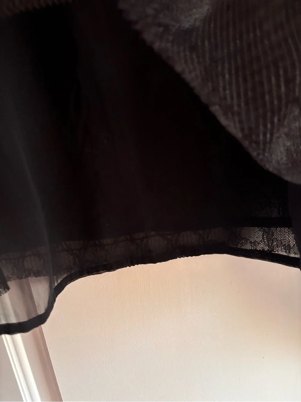 Grace Black Sheer Tie-Neck Blouse with Textured Bodice